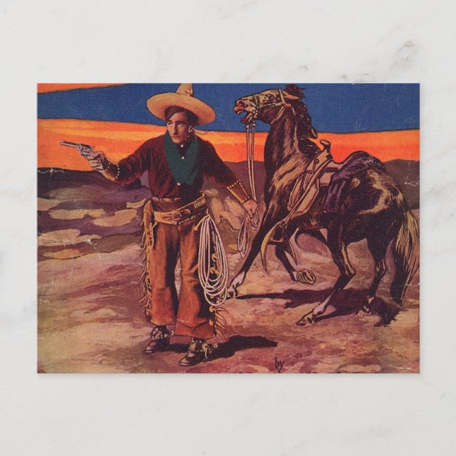 Santa Fe Cowboy Postcard (Front)