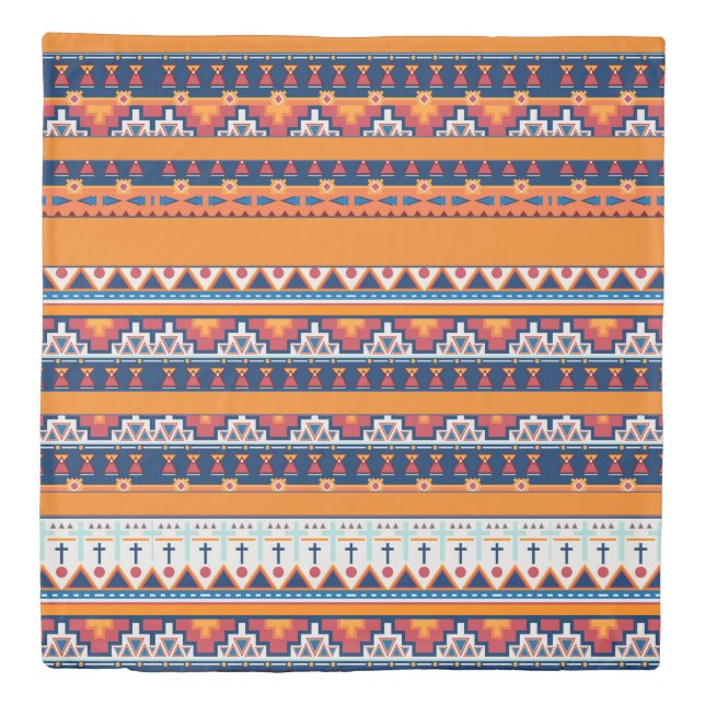 Santa Fe Desert Style Boho Southwest Pattern Duvet Cover (Front)