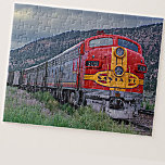 Santa Fe Diesel Locomotive Engine Train Railroad  Jigsaw Puzzle<br><div class="desc">Santa Fe Red Yellow Warbonnet Diesel Loco Train Puzzle - see my store for more great Train Gifts</div>