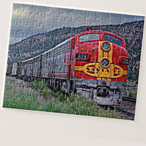 Santa Fe Diesel Locomotive Engine Train Railroad  Jigsaw Puzzle