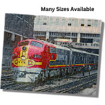 Santa Fe Diesel Locomotive Engine Train Railroad   Jigsaw Puzzle<br><div class="desc">Santa Fe Red Yellow Warbonnet Diesel Loco in the station Train Puzzle - see my store for more great Train Gifts</div>