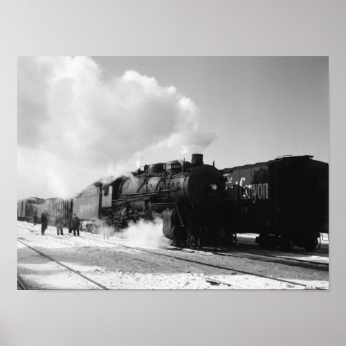 Santa Fe Freight Train Leaving Chicago _ 1943 Poster
