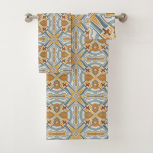 Santa Fe Geometric Tile Pattern Bath Towel Set