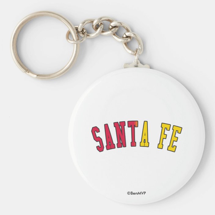 Santa Fe in New Mexico State Flag Colors Key Chain