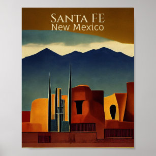 Santa Fe Minimalist Abstract Art Poster