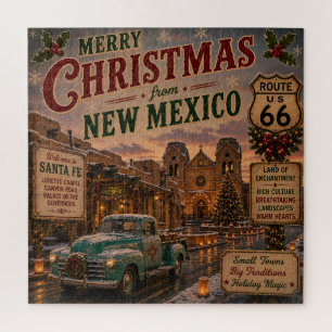 Santa Fe Mother Road Holiday Night Jigsaw Puzzle