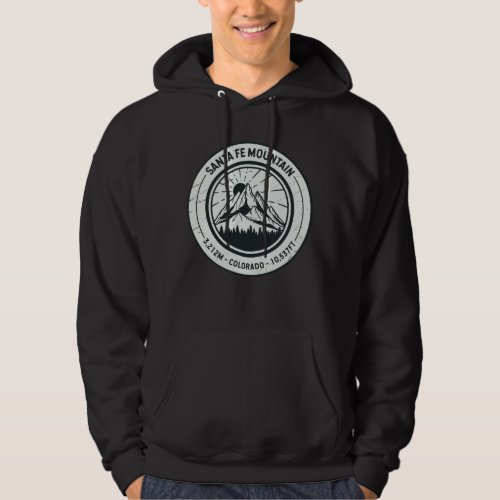 Santa Fe Mountain Colorado Hiking Skiing Travel Hoodie