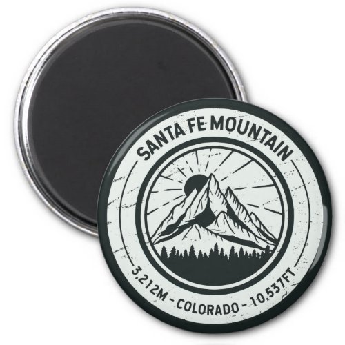 Santa Fe Mountain Colorado Hiking Skiing Travel Magnet