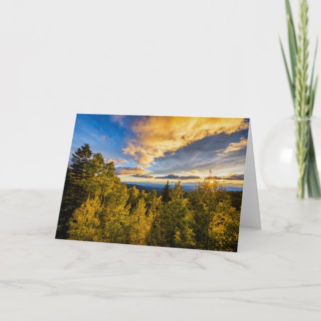 Santa Fe National Forest at Sunset in Autumn Card (Front)