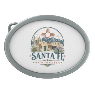 Santa Fe New Mexico Adobe Architecture Southwest Belt Buckle