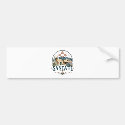 Santa Fe New Mexico Adobe Architecture Southwest Bumper Sticker