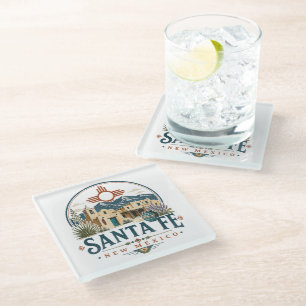 Santa Fe New Mexico Adobe Architecture Southwest Glass Coaster