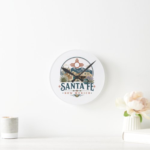 Santa Fe New Mexico Adobe Architecture Southwest Round Clock
