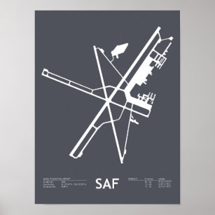 Santa Fe, New Mexico Airport Poster (SAF)