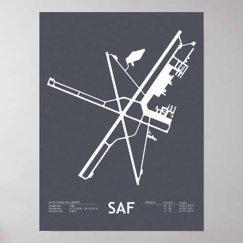 Santa Fe New Mexico Airport Poster SAF