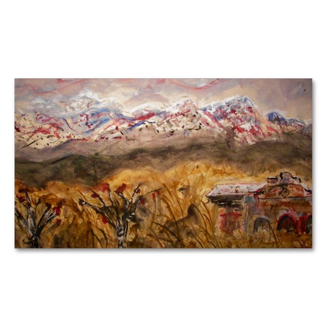 Santa Fe New Mexico Business Card Magnet (Front)