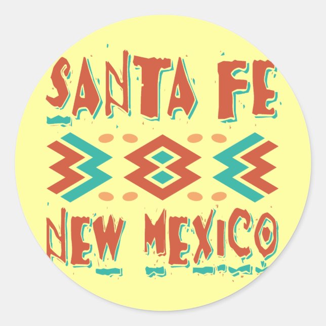 SANTA FE, NEW MEXICO CLASSIC ROUND STICKER (Front)