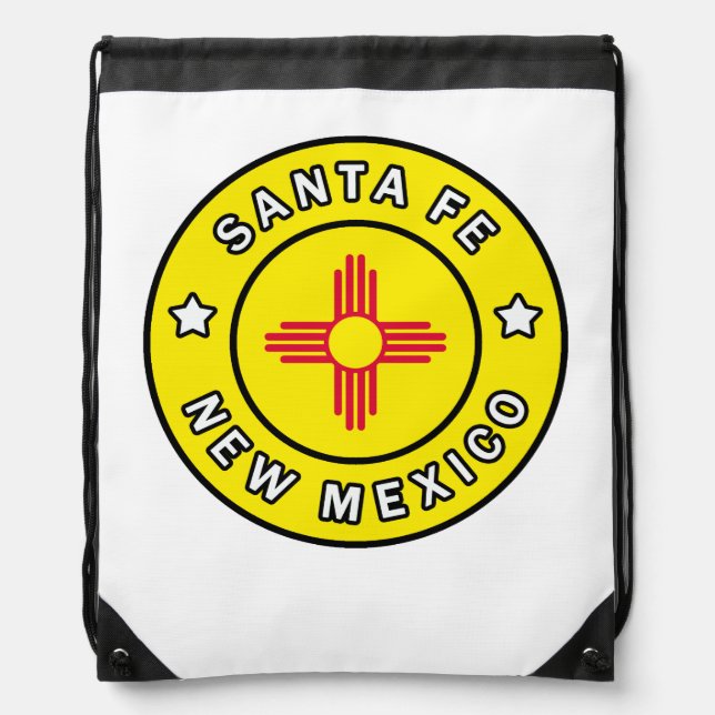 Santa Fe New Mexico Drawstring Bag (Front)