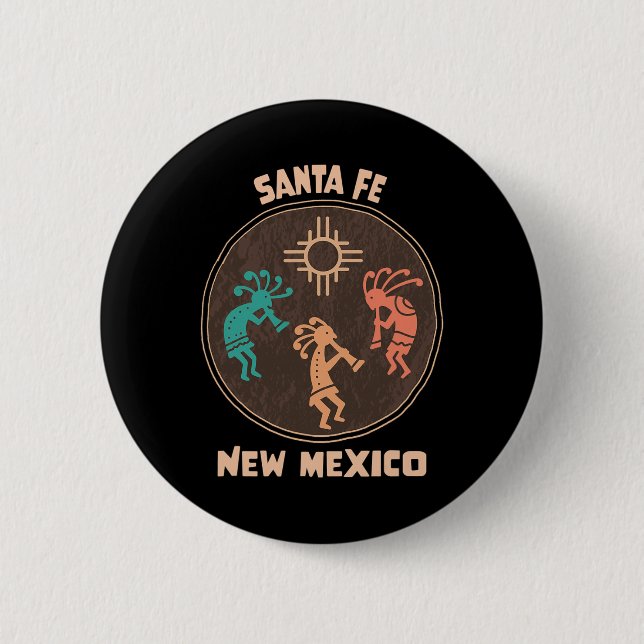 Santa Fe New Mexico Kokopelli Vacation Souvenir  Button (Front)