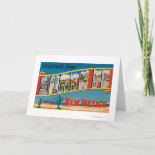 Santa Fe, New Mexico - Large Letter Scenes 2 Card