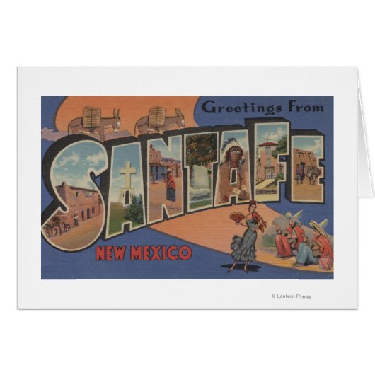 Santa Fe, New Mexico - Large Letter Scenes Cards (Front Horizontal)