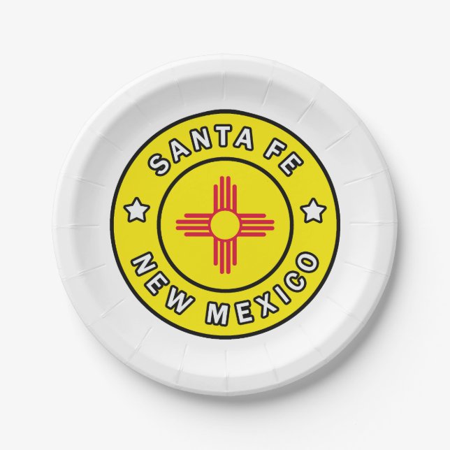 Santa Fe New Mexico Paper Plates (Front)