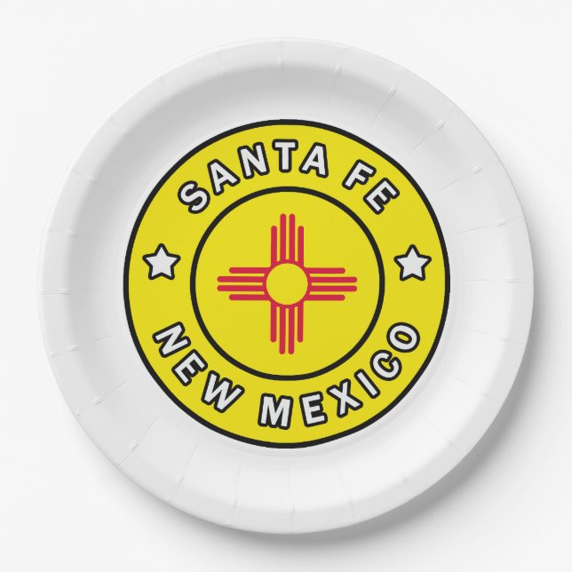 Santa Fe New Mexico Paper Plates (Front)