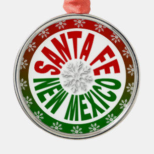 Santa Fe New Mexico red green ornament