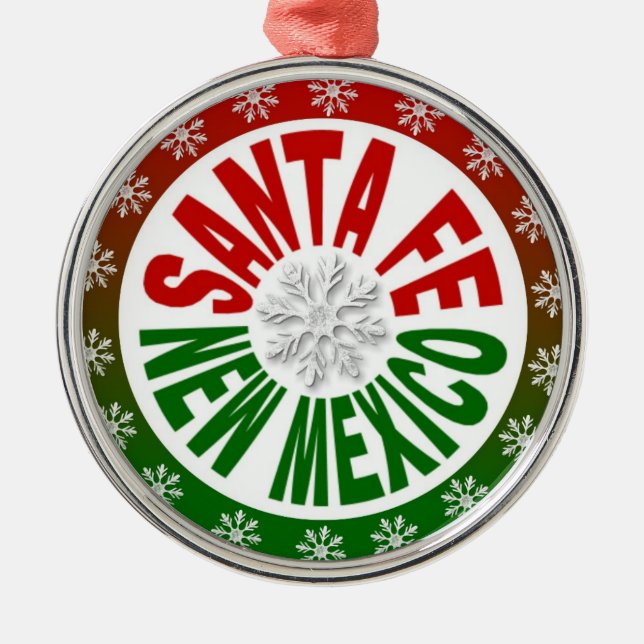 Santa Fe New Mexico red green ornament (Front)