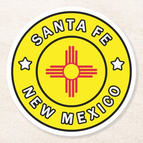 Santa Fe New Mexico Round Paper Coaster