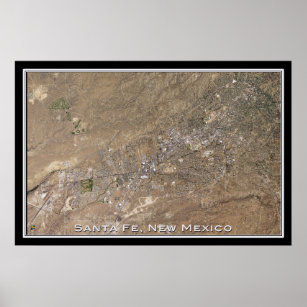 Santa Fe New Mexico Satellite Poster Map