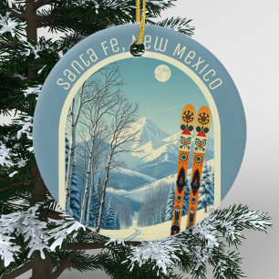 Santa Fe New Mexico ski souvenir  Ceramic Ornament