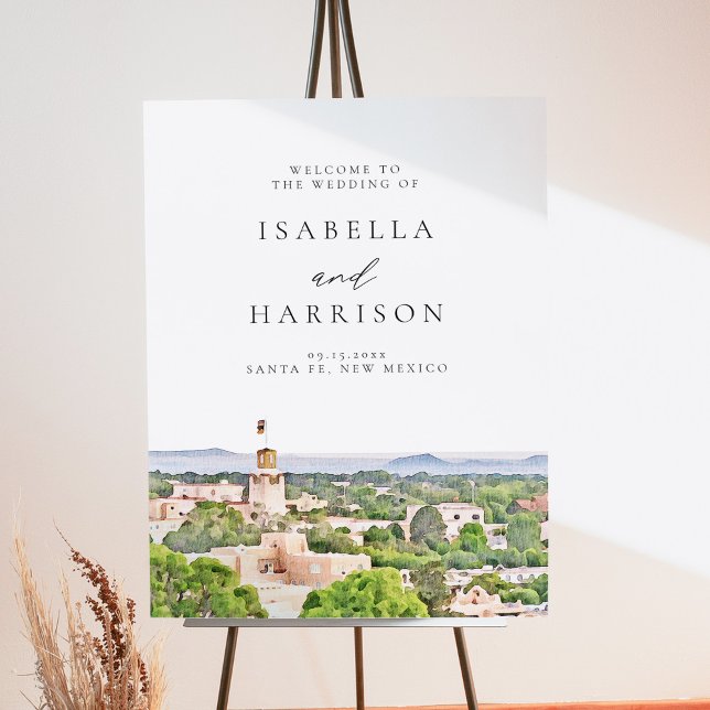 SANTA FE New Mexico Skyline Wedding Welcome Foam Board (Creator Uploaded)