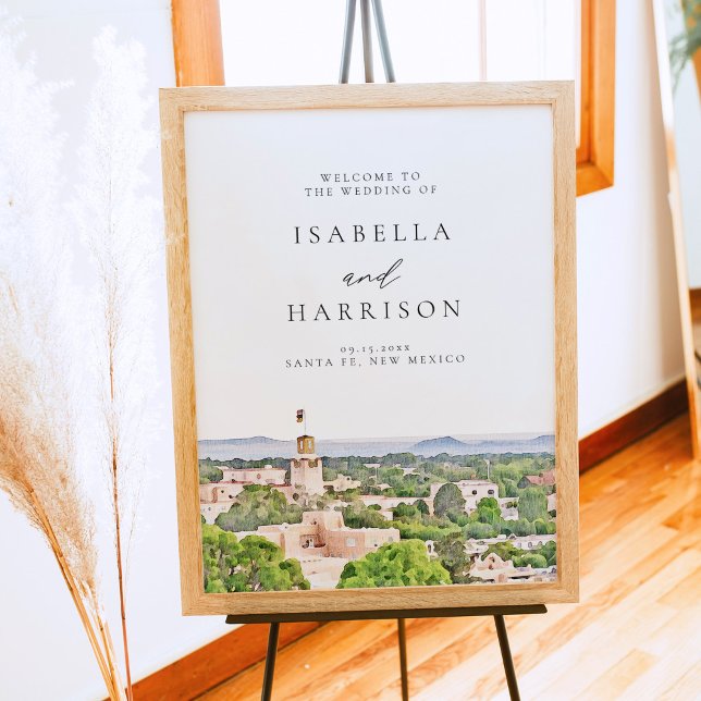 SANTA FE New Mexico Skyline Wedding Welcome Poster (Creator Uploaded)