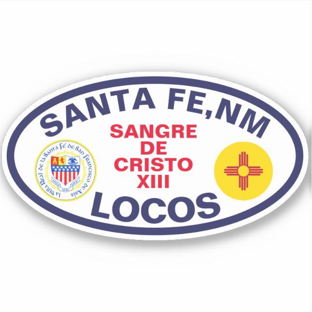 Santa Fe New Mexico Souvenir Sangre de Cristo Sticker (Front)