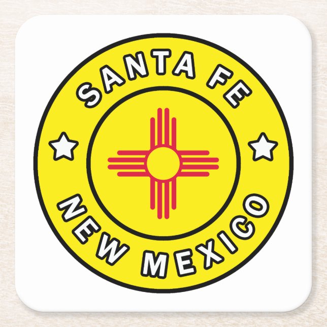Santa Fe New Mexico Square Paper Coaster (Front)