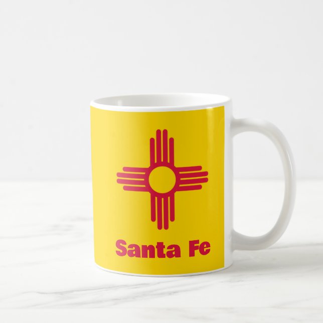Santa Fe New Mexico State Flag Zia Sun Coffee Mug (Right)