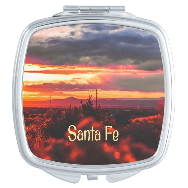 Santa Fe New Mexico Sun Set Compact Mirror (Front)