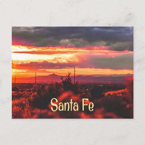 Santa Fe New Mexico Sun Set Postcard