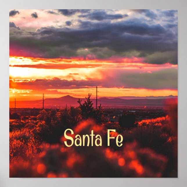 Santa Fe New Mexico Sun Set Poster (Front)