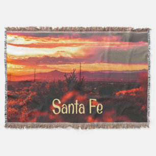Santa Fe New Mexico Sun Set Throw Blanket