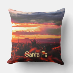 Santa Fe New Mexico Sun Set Throw Pillow