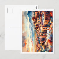 Santa Fe New Mexico USA Famous Place watercolor