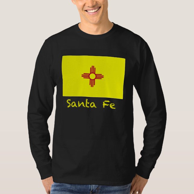 Santa Fe New Mexico USA Flag Souvenir T-Shirt (Front)