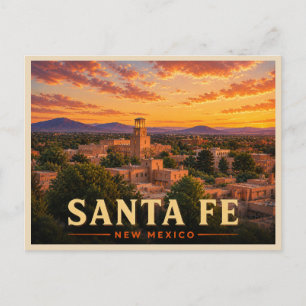 Santa Fe New Mexico Vintage Travel Postcard