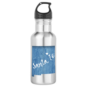 Santa Fe New Mexico Wood Grain Stainless Steel Water Bottle