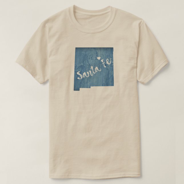 Santa Fe New Mexico Wood Grain T-Shirt (Design Front)