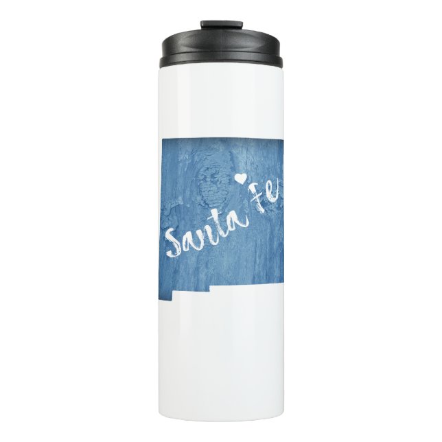 Santa Fe New Mexico Wood Grain Thermal Tumbler (Front)