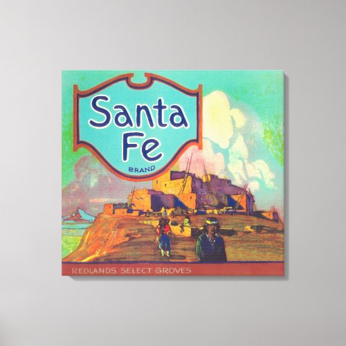 Santa Fe Orange LabelRedlands CA Canvas Print