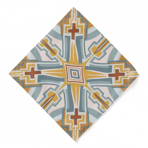 Santa Fe Pattern Hand Drawn Tile Bandana | Zazzle